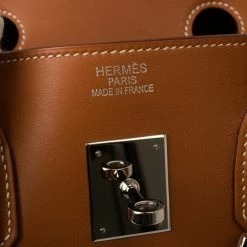 Hermes Gold Swift Leather Silver Hardware Birkin 35 For Women -Deals Hermes Store luxury women hermes used handbags p15092 013