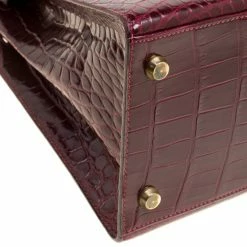 Hermes Burgundy Crocodile Gold Hardware Kelly Sellier 28 Bag For Women -Deals Hermes Store luxury women hermes used handbags p152365 015