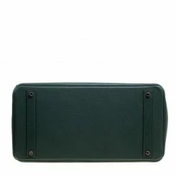 Hermes Vert Fonce Fjord Leather Palladium Hardware Birkin 40 Bag For Women -Deals Hermes Store luxury women hermes used handbags p152370 0007