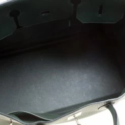 Hermes Vert Fonce Fjord Leather Palladium Hardware Birkin 40 Bag For Women -Deals Hermes Store luxury women hermes used handbags p152370 0008