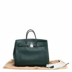 Hermes Vert Fonce Fjord Leather Palladium Hardware Birkin 40 Bag For Women -Deals Hermes Store luxury women hermes used handbags p152370 0011
