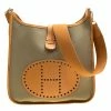 Hermes Green/Brown Canvas And Leather Evelyne II GM Bag For Women -Deals Hermes Store luxury women hermes used handbags p152633 0001