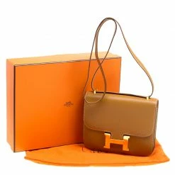 Hermes Caramel Chevre De Coromandel Leather Mini Gold Hardware Constance Bag For Women -Deals Hermes Store luxury women hermes used handbags p152693 0010