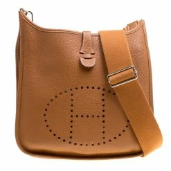 Hermes Gold Togo Leather Evelyne III PM Bag For Women
