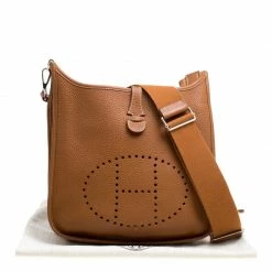 Hermes Gold Togo Leather Evelyne III PM Bag For Women 23 Hermes Gold Togo Leather Evelyne III PM Bag For Women -Deals Hermes Store luxury women hermes used handbags p153873 010