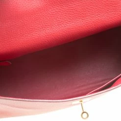 Hermes Rouge Garance Togo Leather Gold Hardware Kelly Retourne 35 Bag For Women -Deals Hermes Store luxury women hermes used handbags p154165 0007
