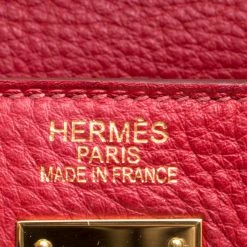 Hermes Rouge Garance Togo Leather Gold Hardware Kelly Retourne 35 Bag For Women -Deals Hermes Store luxury women hermes used handbags p154165 0010