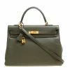 Hermes Olive Green Togo Leather Gold Hardware Kelly Retourne 35 Bag For Women -Deals Hermes Store luxury women hermes used handbags p154176 0001