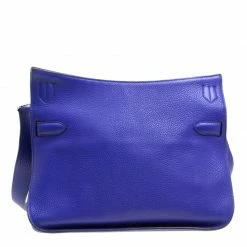 Hermes Blue Clemence Leather Jypsiere 34 Bag For Women -Deals Hermes Store luxury women hermes used handbags p155447 0004