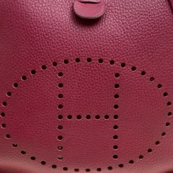 Hermes Ruby Clemence Leather Evelyne III GM Bag For Women 18 Hermes Ruby Clemence Leather Evelyne III GM Bag For Women -Deals Hermes Store luxury women hermes used handbags p156133 0005