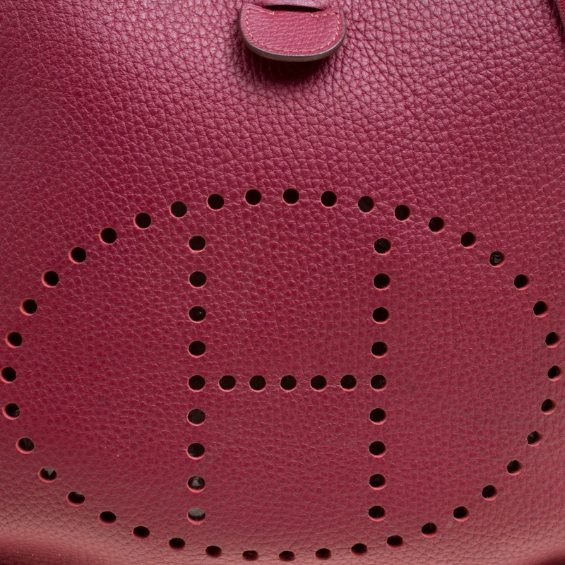 Hermes Ruby Clemence Leather Evelyne III GM Bag For Women 7 Hermes Ruby Clemence Leather Evelyne III GM Bag For Women - Image 5