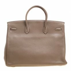 Hermes Etoupe Taurillon Clemence Leather Palladium Hardware Birkin 40 Bag For Women -Deals Hermes Store luxury women hermes used handbags p156244 004