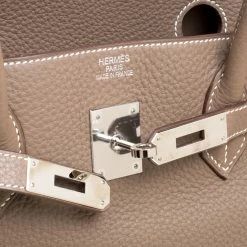 Hermes Etoupe Taurillon Clemence Leather Palladium Hardware Birkin 40 Bag For Women -Deals Hermes Store luxury women hermes used handbags p156244 006