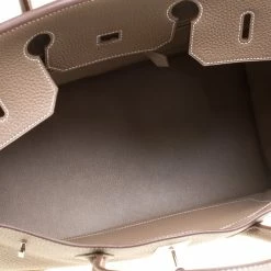 Hermes Etoupe Taurillon Clemence Leather Palladium Hardware Birkin 40 Bag For Women -Deals Hermes Store luxury women hermes used handbags p156244 008