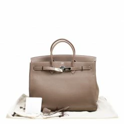 Hermes Etoupe Taurillon Clemence Leather Palladium Hardware Birkin 40 Bag For Women -Deals Hermes Store luxury women hermes used handbags p156244 012