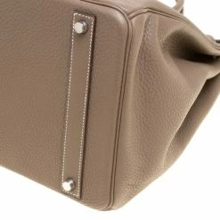 Hermes Etoupe Taurillon Clemence Leather Palladium Hardware Birkin 40 Bag For Women -Deals Hermes Store luxury women hermes used handbags p156244 013
