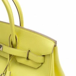 Hermes Soufre Epsom Leather Palladium Hardware Birkin 35 Bag For Women -Deals Hermes Store luxury women hermes used handbags p156694 0014