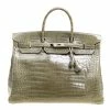 Hermes Olive Green Porosus Crocodile Palladium Hardware Birkin 40 Bag For Women -Deals Hermes Store luxury women hermes used handbags p156702 0001