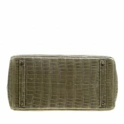 Hermes Olive Green Porosus Crocodile Palladium Hardware Birkin 40 Bag For Women -Deals Hermes Store luxury women hermes used handbags p156702 0007