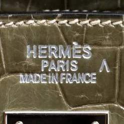 Hermes Olive Green Porosus Crocodile Palladium Hardware Birkin 40 Bag For Women -Deals Hermes Store luxury women hermes used handbags p156702 0010