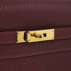 Hermes Prune Negonda Calfskin Kelly 35 For Women -Deals Hermes Store luxury women hermes used handbags p15676 011