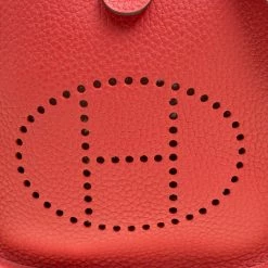 Hermes Rouge Moyen Togo Leather Evelyne TPM Bag For Women -Deals Hermes Store luxury women hermes used handbags p157710 005