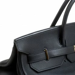 Hermes Black Clemence Leather Gold Hardware Birkin 50 Bag For Women -Deals Hermes Store luxury women hermes used handbags p158066 0013