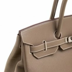 Hermes Taupe Epsom Leather Palladium Hardware Birkin 35 Bag For Women -Deals Hermes Store luxury women hermes used handbags p158270 0013