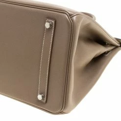 Hermes Taupe Epsom Leather Palladium Hardware Birkin 35 Bag For Women -Deals Hermes Store luxury women hermes used handbags p158270 0016