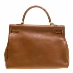 Hermes Gold Chevre De Coromandel Leather Gold Hardware Kelly Retourne 35 Bag For Women -Deals Hermes Store luxury women hermes used handbags p158487 0004