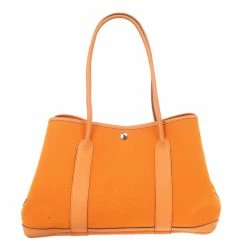 Hermes Canvas Leather Garden Party Tote Bag For Women