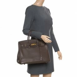 Hermes Cacao Togo Leather Gold Hardware Birkin 35 Bag For Women -Deals Hermes Store luxury women hermes used handbags p160270 0002