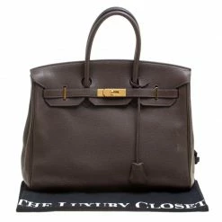 Hermes Cacao Togo Leather Gold Hardware Birkin 35 Bag For Women -Deals Hermes Store luxury women hermes used handbags p160270 0011