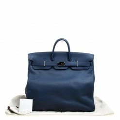 Hermes Blue De Presse Clemence Leather Palladium Hardware HAC Birkin 50 Bag For Women 27 Hermes Blue De Presse Clemence Leather Palladium Hardware HAC Birkin 50 Bag For Women -Deals Hermes Store luxury women hermes used handbags p160286 0011