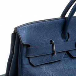 Hermes Blue De Presse Clemence Leather Palladium Hardware HAC Birkin 50 Bag For Women 28 Hermes Blue De Presse Clemence Leather Palladium Hardware HAC Birkin 50 Bag For Women -Deals Hermes Store luxury women hermes used handbags p160286 0012