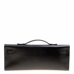 Hermes Black Swift Leather Limited Edition SO Black Kelly Cut Clutch For Women -Deals Hermes Store luxury women hermes used handbags p160564 0004