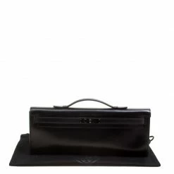 Hermes Black Swift Leather Limited Edition SO Black Kelly Cut Clutch For Women -Deals Hermes Store luxury women hermes used handbags p160564 0011