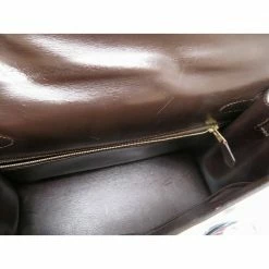 Hermes Dark Brown Box Calf Leather Gold Hardware Kelly Sellier 28 Bag For Women -Deals Hermes Store luxury women hermes used handbags p164909 004