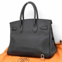 Hermes Noir Togo Leather Palladium Hardware Birkin 30 Bag For Women -Deals Hermes Store luxury women hermes used handbags p164976 002