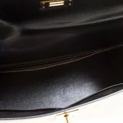 Hermes Black Box Calf Leather Gold Hardware Kelly Sellier 32 Bag For Women -Deals Hermes Store luxury women hermes used handbags p165804 003