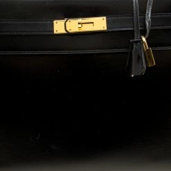 Hermes Black Box Calf Leather Gold Hardware Kelly Sellier 32 Bag For Women -Deals Hermes Store luxury women hermes used handbags p165804 013