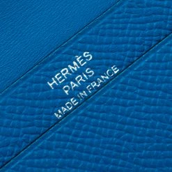 Hermes Teal Blue Epsom Leather Bearn Card Holder For Women -Deals Hermes Store luxury women hermes used handbags p167524 001
