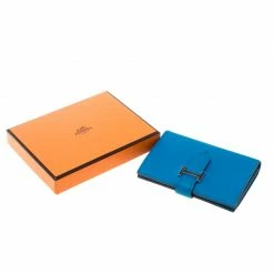 Hermes Teal Blue Epsom Leather Bearn Card Holder For Women -Deals Hermes Store luxury women hermes used handbags p167524 010