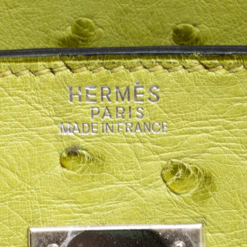 Hermes Olive Green Ostrich Palladium Hardware Birkin 30 Bag For Women 12 Hermes Olive Green Ostrich Palladium Hardware Birkin 30 Bag For Women - Image 10