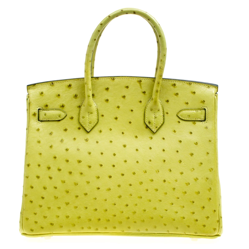 Hermes Olive Green Ostrich Palladium Hardware Birkin 30 Bag For Women 6 Hermes Olive Green Ostrich Palladium Hardware Birkin 30 Bag For Women - Image 4