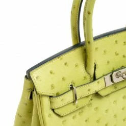Hermes Olive Green Ostrich Palladium Hardware Birkin 30 Bag For Women 30 Hermes Olive Green Ostrich Palladium Hardware Birkin 30 Bag For Women -Deals Hermes Store luxury women hermes used handbags p170410 010