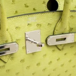 Hermes Olive Green Ostrich Palladium Hardware Birkin 30 Bag For Women 23 Hermes Olive Green Ostrich Palladium Hardware Birkin 30 Bag For Women -Deals Hermes Store luxury women hermes used handbags p170410 014