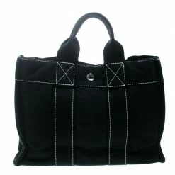 Hermes Black Canvas Fourre Tout PM For Women -Deals Hermes Store luxury women hermes used handbags p171346 006