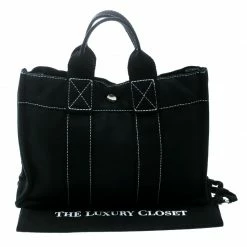 Hermes Black Canvas Fourre Tout PM For Women -Deals Hermes Store luxury women hermes used handbags p171346 010