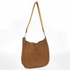 Hermes Brown Evelyne Togo III GM Bag For Women -Deals Hermes Store luxury women hermes used handbags p17179 003